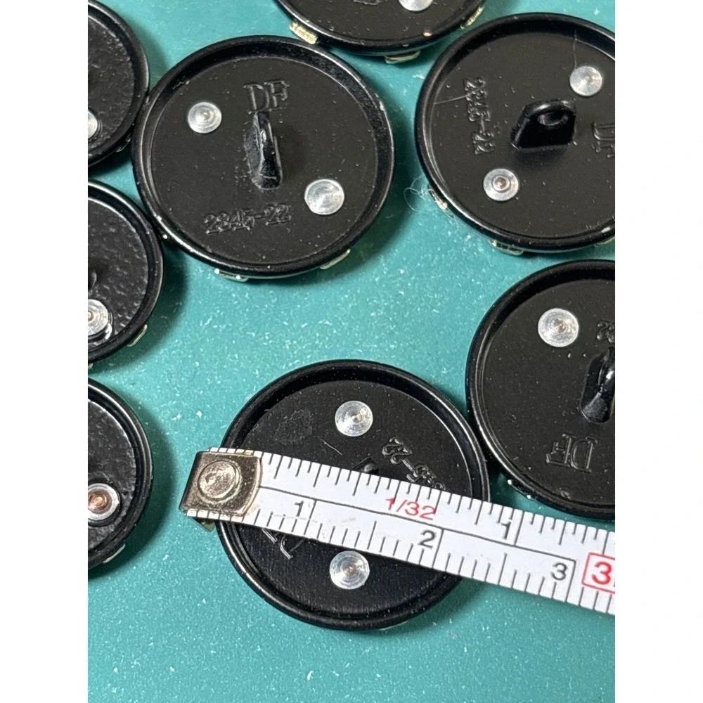 DF Black Gold Rhinestone Grid Shank Buttons Set of 11‎ Vintage Style 2845-22 16